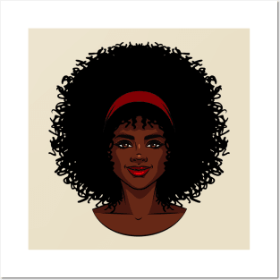 african american type womans face Posters and Art